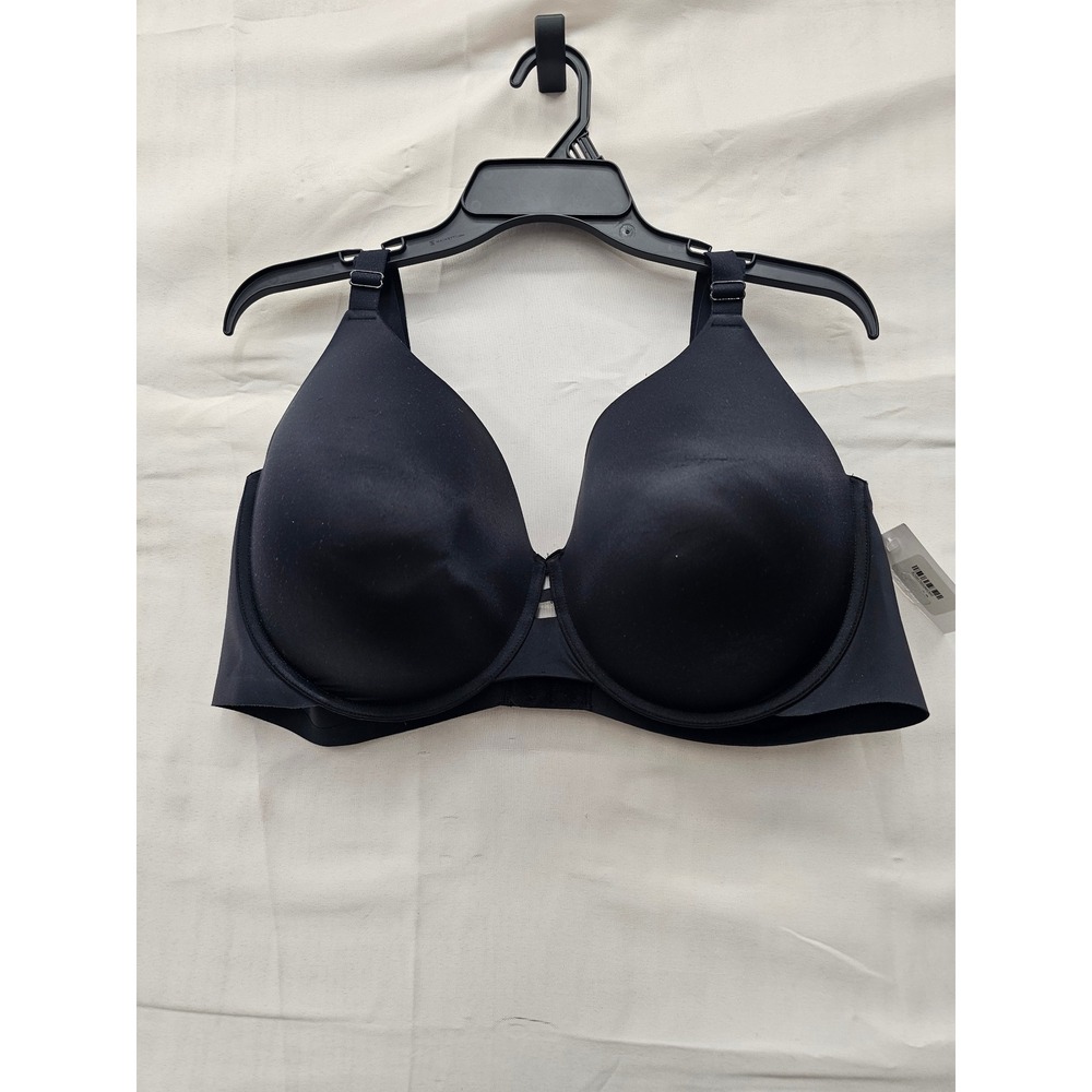 Auden Womens Lightly Lined Full Coverage Bra Black Nylon Blend Casual Size 46D